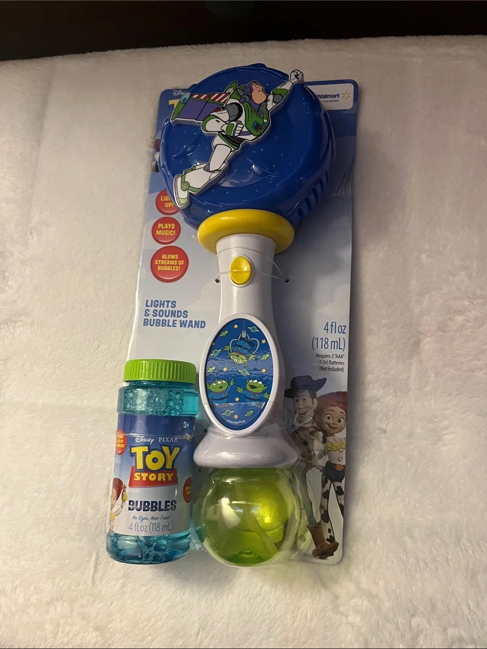 Disney Buzz Lightyear Lights & Sounds Bubble Wand - Blue/White/Yellow/Green